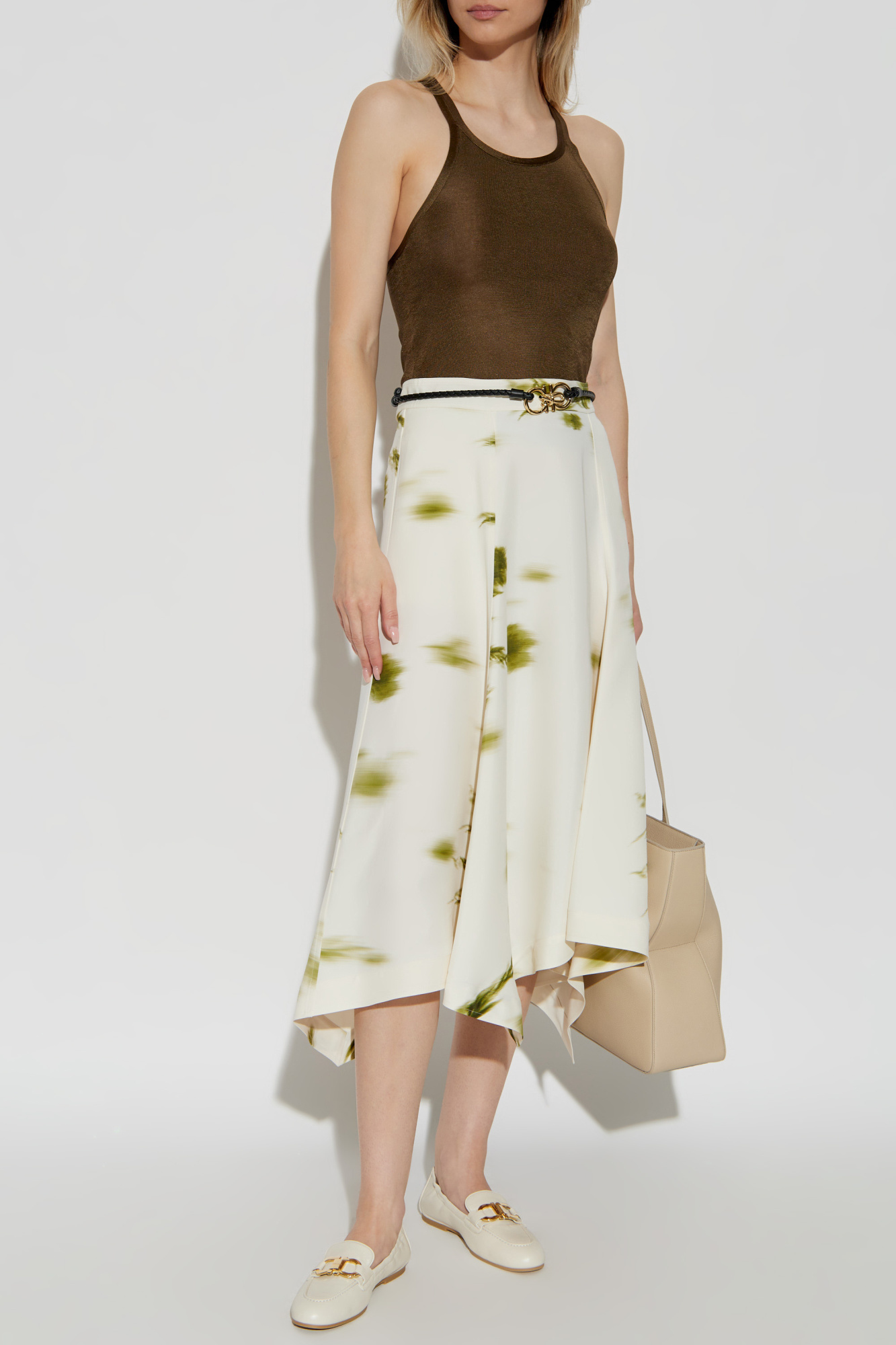 Cream Skirt with print FERRAGAMO - Vitkac Italy